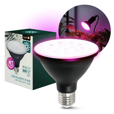 LED grow bulb LED PLANTY B E27 9W E27 1200K Black Kobi Desing