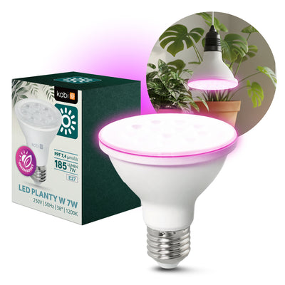 LED grow bulb LED PLANTY B E27 7W E27 1200K White Kobi Design