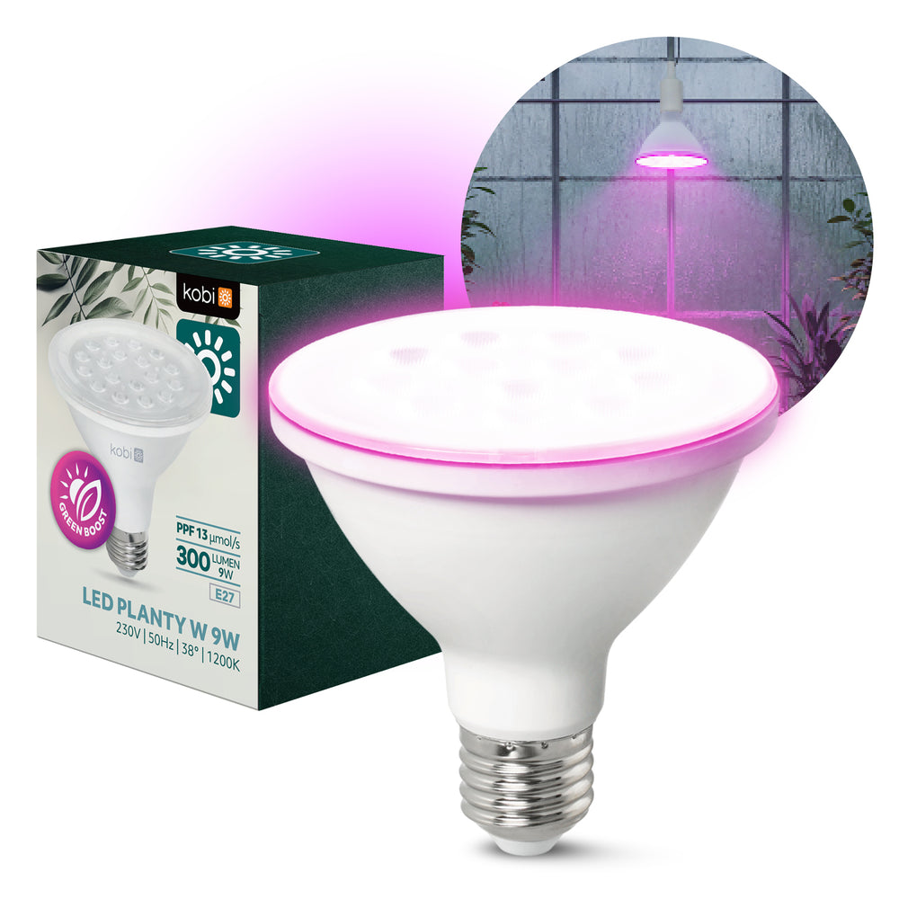 LED grow bulb LED PLANTY W E27 9W E27 1200K White Kobi Design