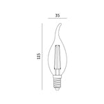 LED filament bulb FDE E14 4W 3000K Kobi