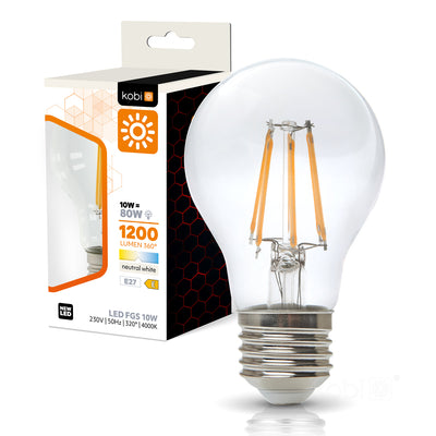 LED filament bulb FGS 10W E27 4000K Kobi