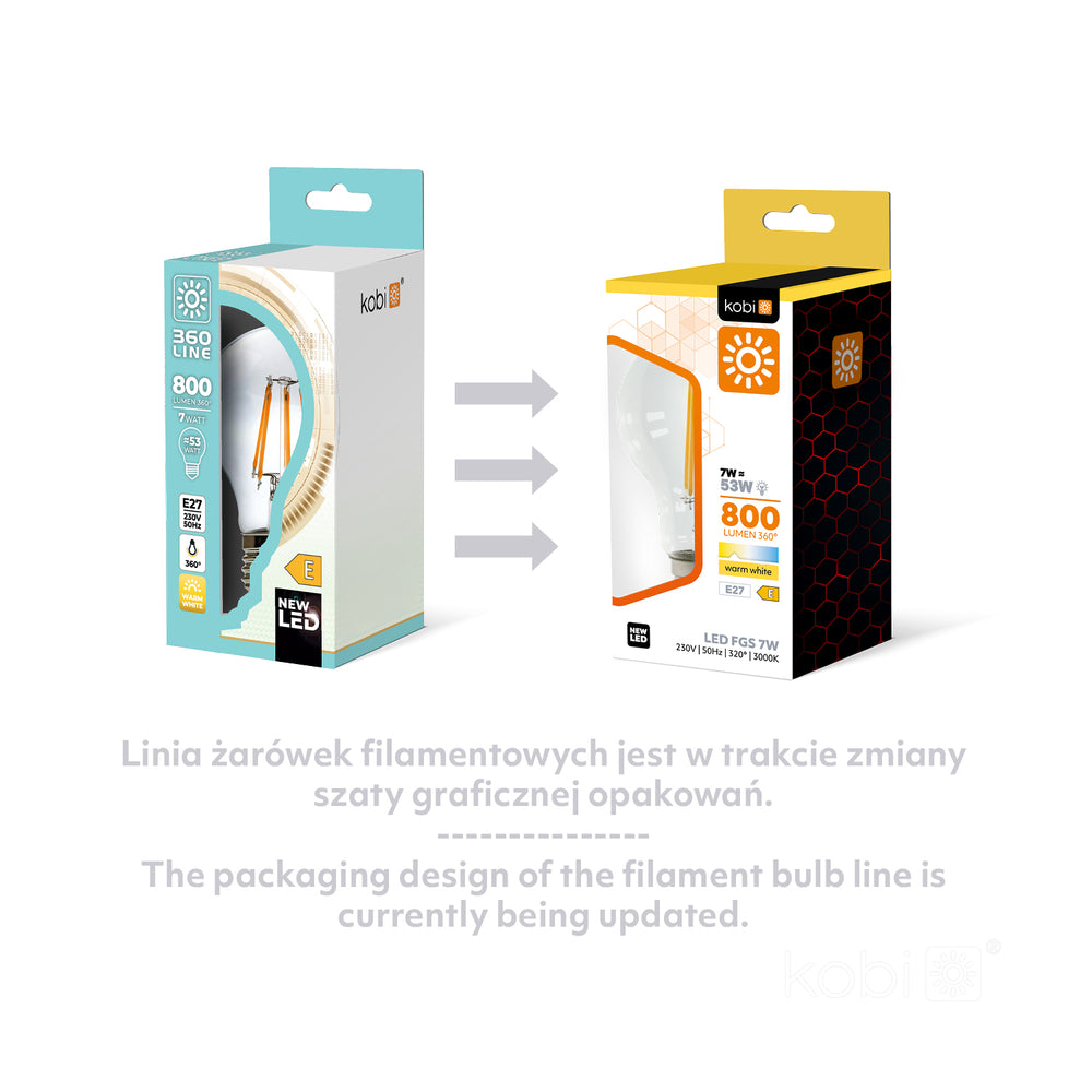 LED filament bulb FGS 10W E27 4000K Kobi