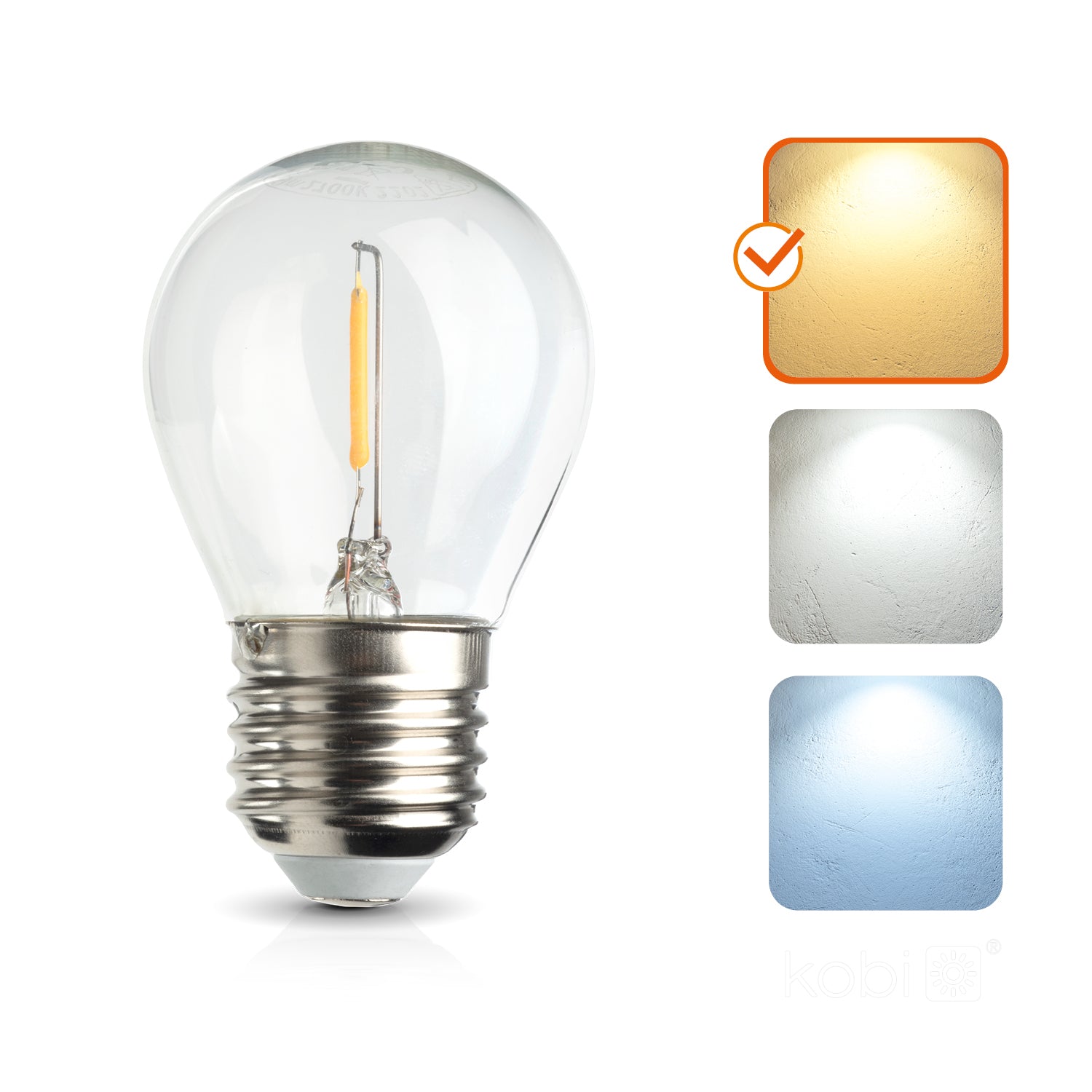 LED filament bulb FMB 1,3W E27 2700K Kobi 360 Line