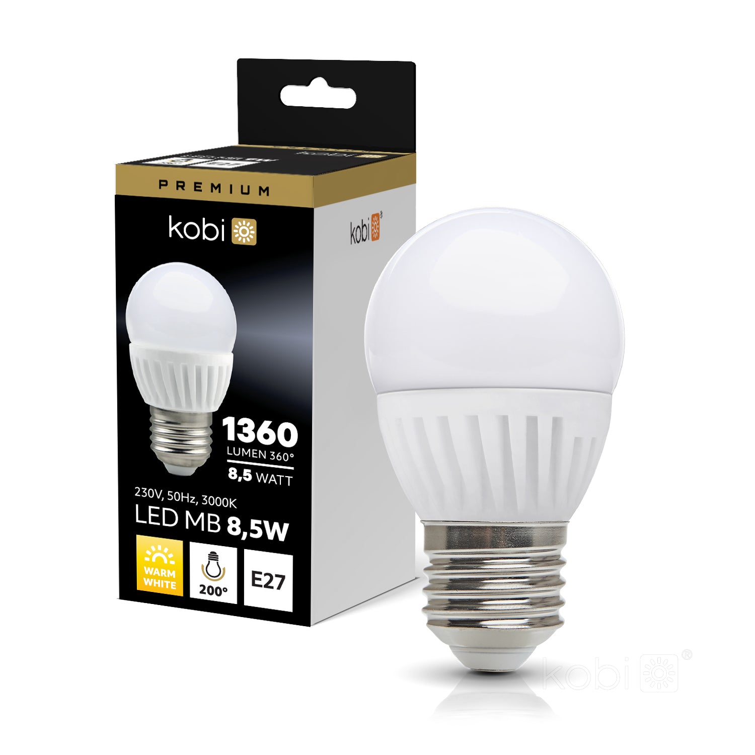 LED bulb MB 8,5W E27 3000K Kobi Premium