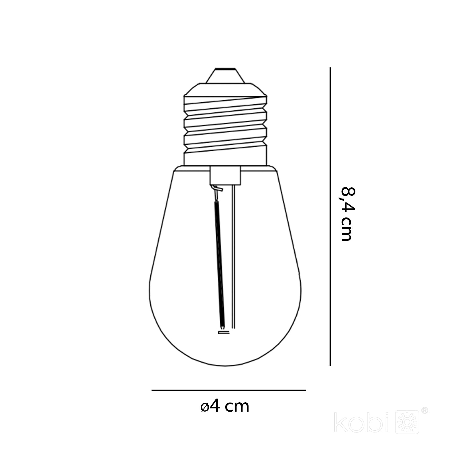 LED bulb S14 0,042W 24V E27 2700K LED2B