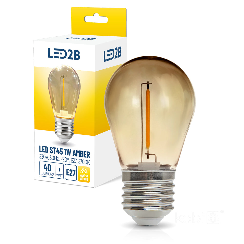 LED bulb ST45 1W E27 2700K amber LED2B