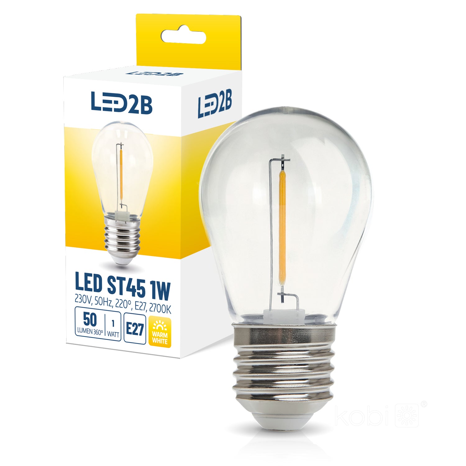 LED bulb ST45 1W E27 2700K LED2B
