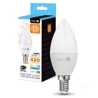 LED bulb SW 4,5W E14 6000K Kobi