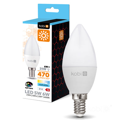 LED bulb SW 6W E14 6000K Kobi