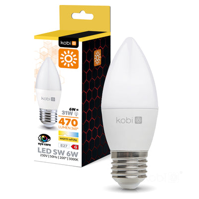 LED bulb SW 6W E27 3000K Kobi