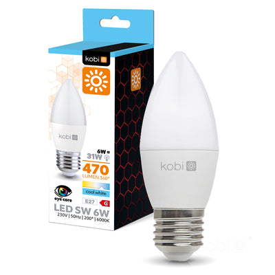 LED bulb SW 6W E27 6000K Kobi