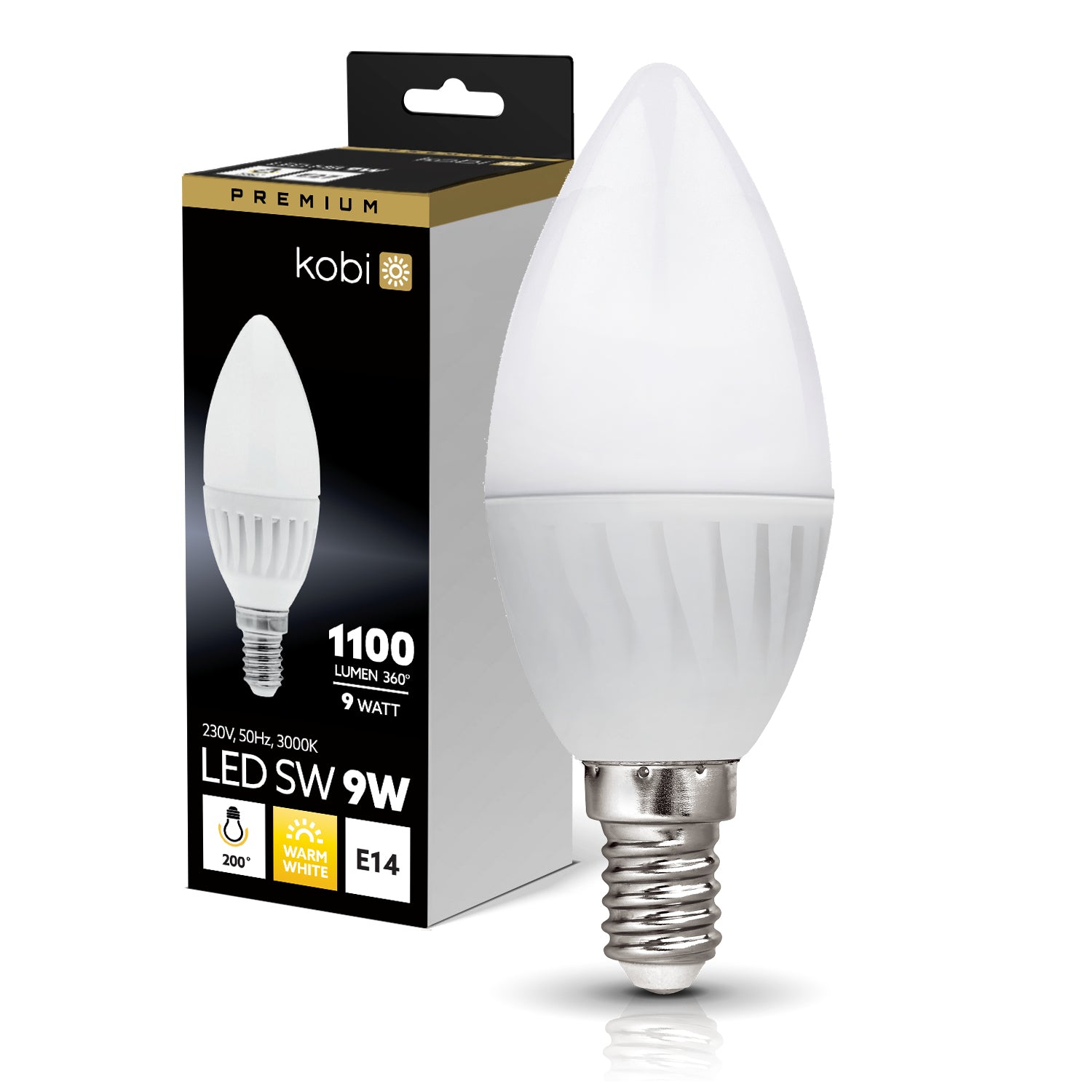 LED bulb SW 9W E14 3000K Kobi Premium