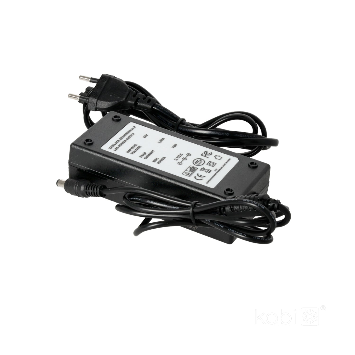 Desktop LED Power Supply 24V 72W 3,00A DC plug 2,1x5,5