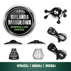 SET CRETE Garland 10m + cable 10m + 10x lampshade M1