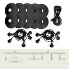 SET CRETE Garland 10m + cable 10m + 10x lampshade M1