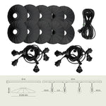 SET CRETE Garland 10m + cable 10m + 10x lampshade M1