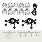 SET CRETE Garland 10m + cable 5m + 10x lampshade D1