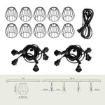 SET CRETE Garland 10m + cable 5m + 10x lampshade D1