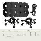 SET CRETE Garland 10m + cable 5m + 10x lampshade M1