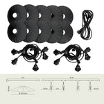 SET CRETE Garland 10m + cable 5m + 10x lampshade M1