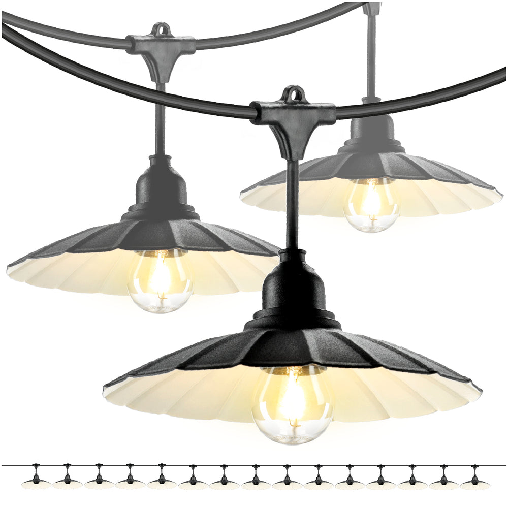 SET CRETE Garland 15m + cable 10m + 15x lampshade M1