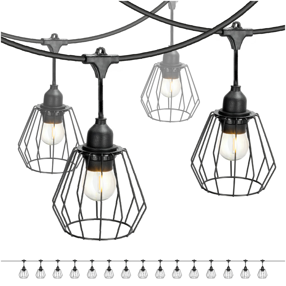 SET CRETE Garland 15m + cable 5m + 15x lampshade D1