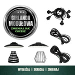SET CRETE Garland 20m + cable 10m + 20x lampshade M2