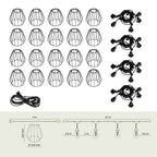 SET CRETE Garland 20m + cable 5m + 20x lampshade D1