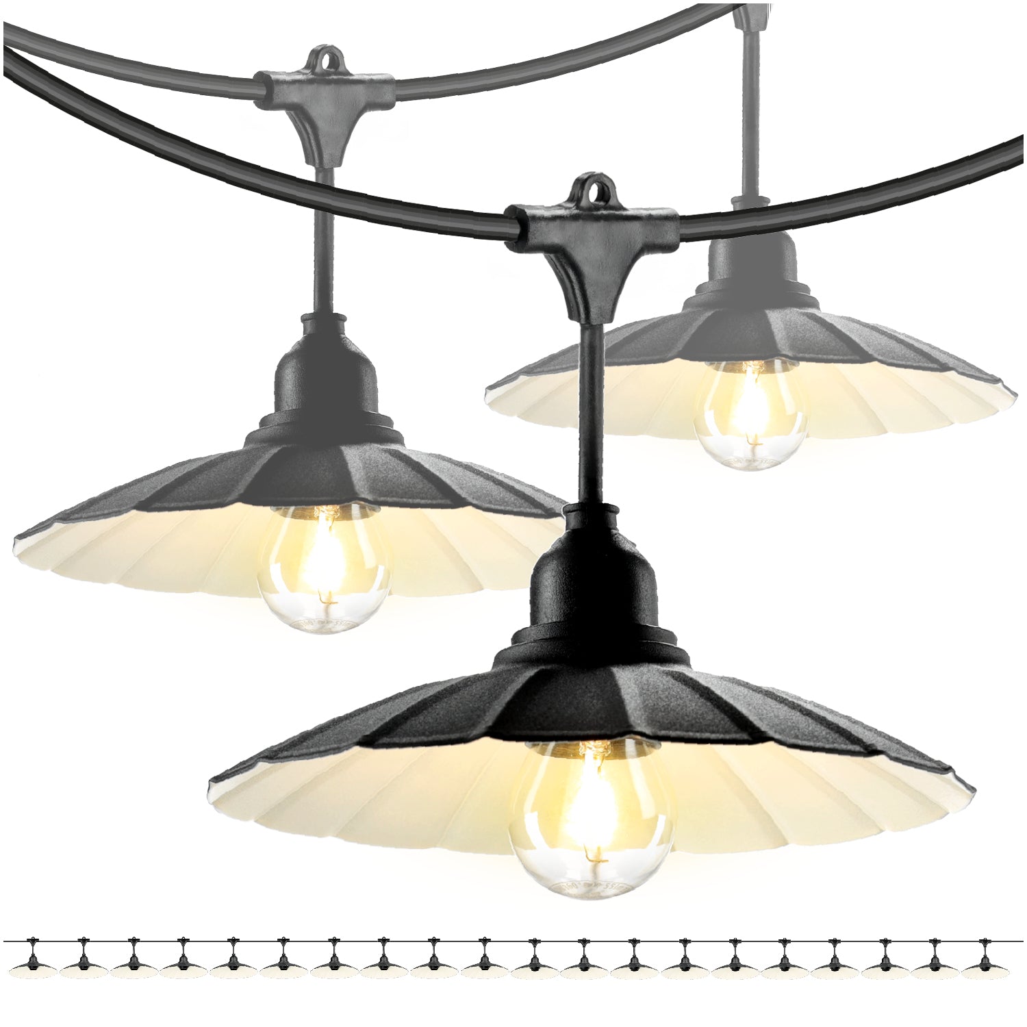 SET CRETE Garland 20m + cable 5m + 20x lampshade M1