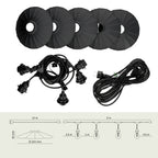 SET CRETE Garland 5m + cable 10m + 5x lampshade M1