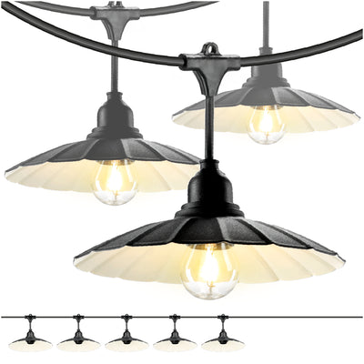 SET CRETE Garland 5m + cable 10m + 5x lampshade M1