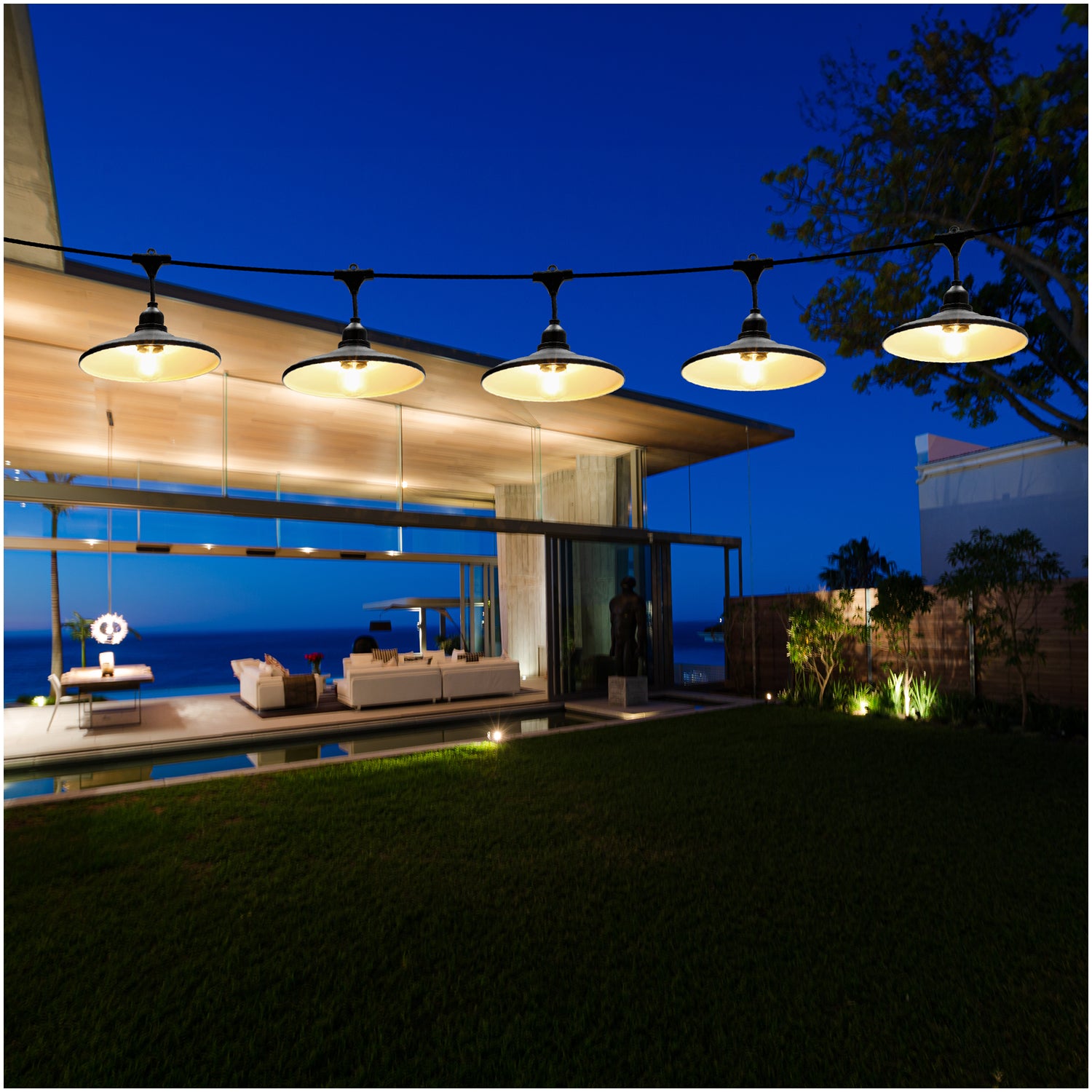 SET CRETE Garland 5m + cable 10m + 5x lampshade M2