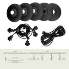 SET CRETE Garland 5m + cable 10m + 5x lampshade M2