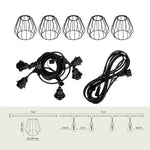 SET CRETE Garland 5m + cable 5m + 5x lampshade D1