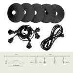 SET CRETE Garland 5m + cable 5m + 5x lampshade M1
