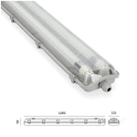 Set HERMETIC 2x120 + LED T8 18W 6500K IP65 Kobi