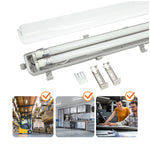 Set HERMETIC 2x120 + LED T8 18W 6500K IP65 Kobi