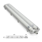 Set HERMETIC 2x60 + LED T8 9W 4000K IP65 Kobi