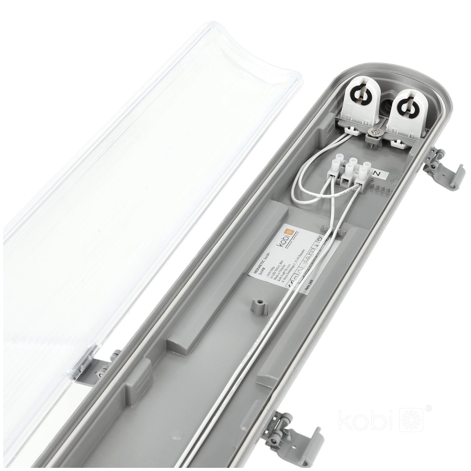 HERMETIC G2 SET + 2x LED T8 18W 120cm 4000K KOBI