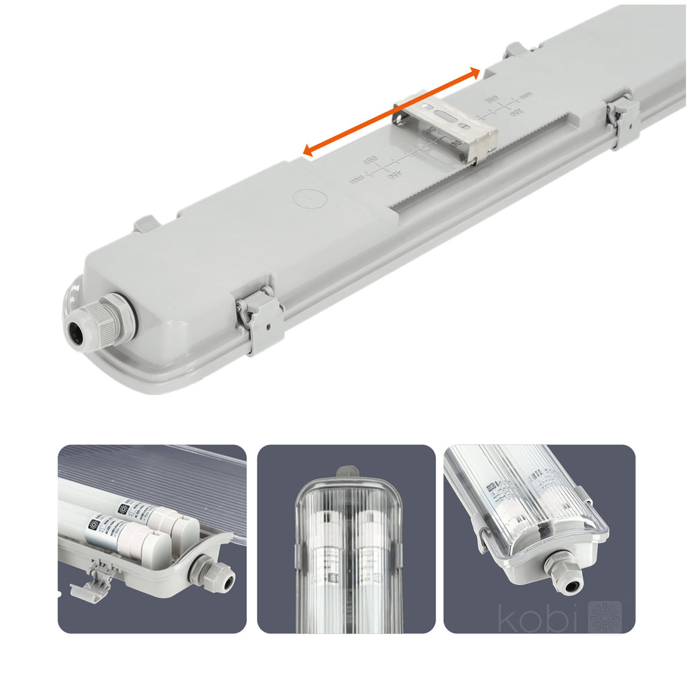 HERMETIC G2 SET + 2x LED T8 18W 120cm 4000K KOBI