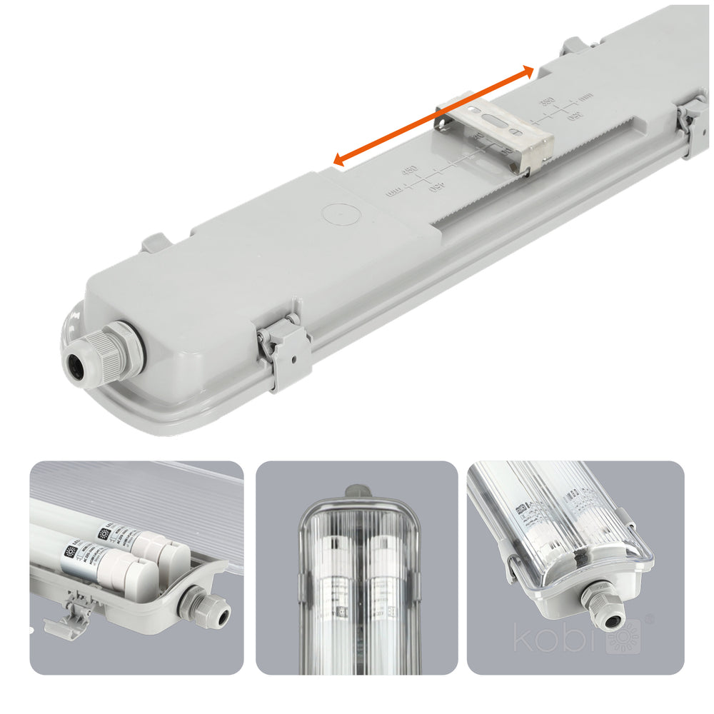 HERMETIC G2 SET + 2x LED T8 18W 120cm 6500K KOBI