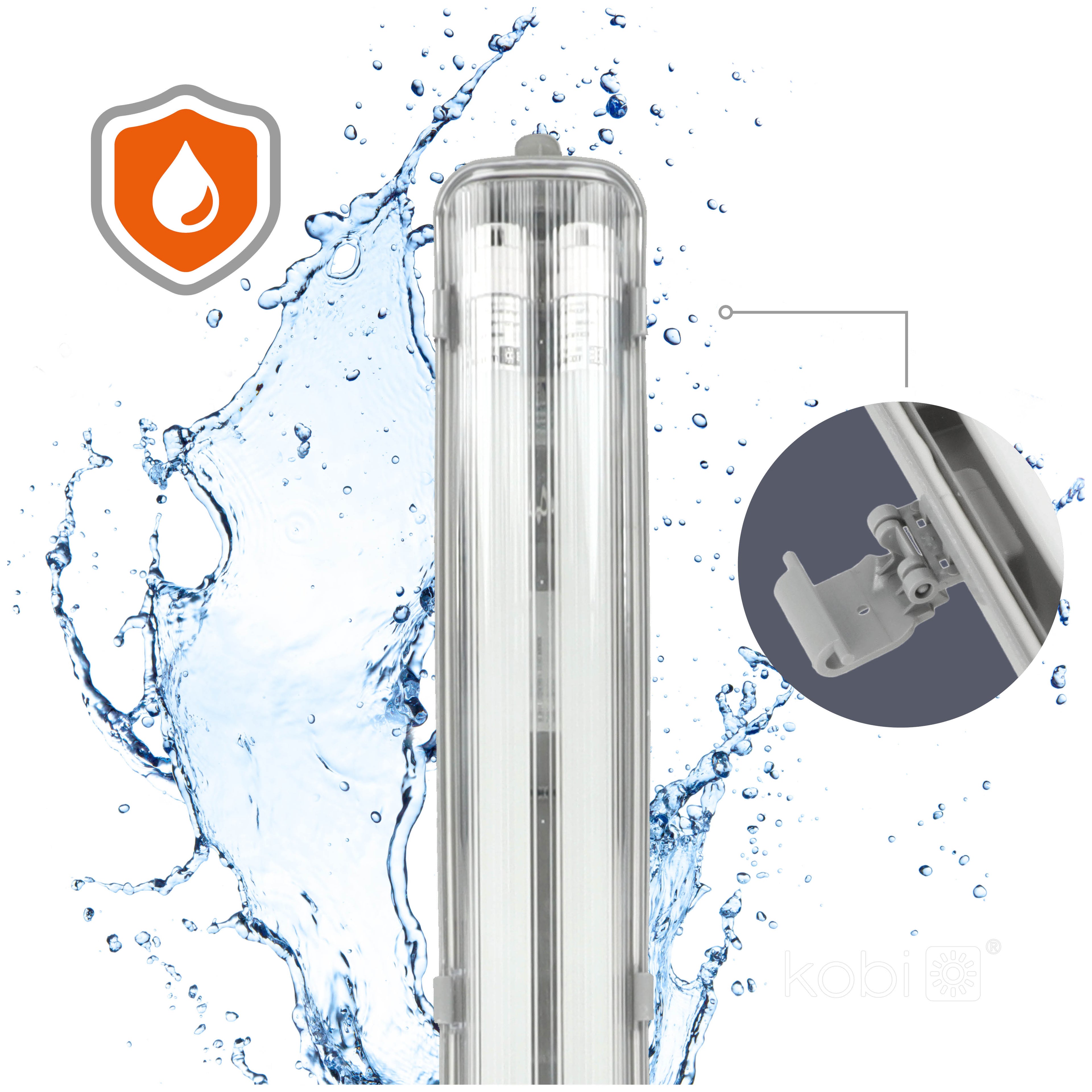 Waterproof set HERMETIC G2 2x60 + 2x LED T8 9W 4000K IP65 Kobi