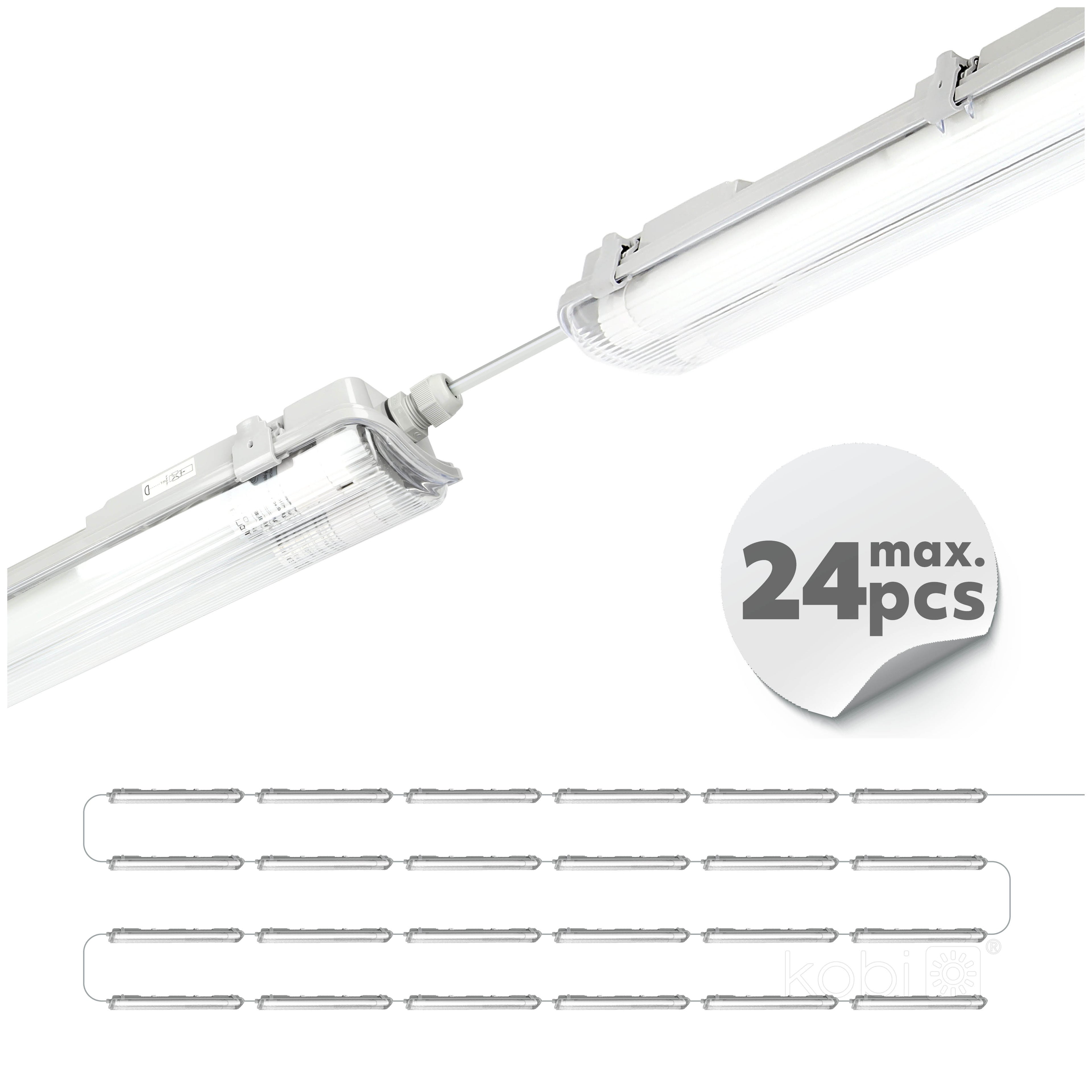 Waterproof set HERMETIC G2 2x60 + 2x LED T8 9W 4000K IP65 Kobi