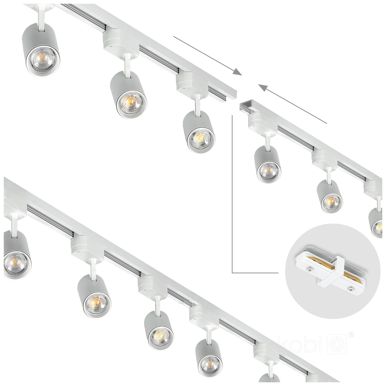 1-circuit track set NEXTRACK GO 4xGU10 1m white Kobi