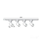 1-circuit track set NEXTRACK GO 4xGU10 1m BLACK Kobi